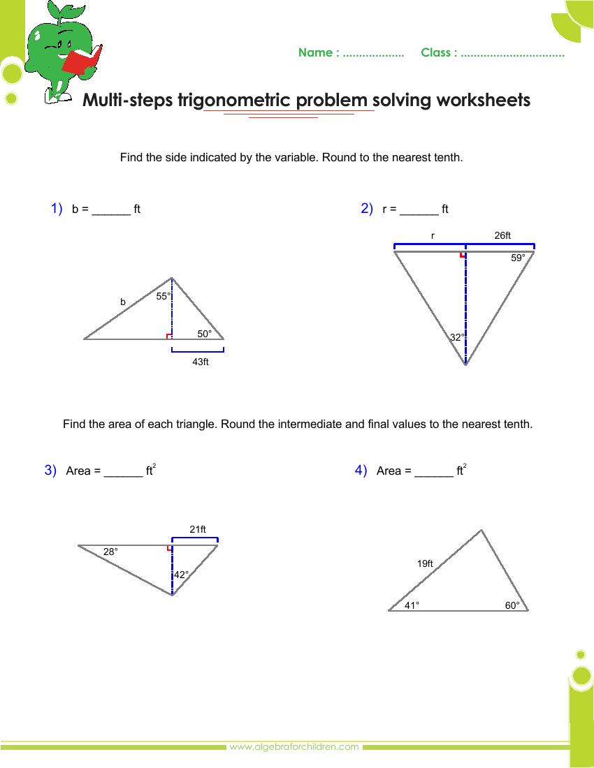 Trigonometry Worksheet Multiple Choice Pdf