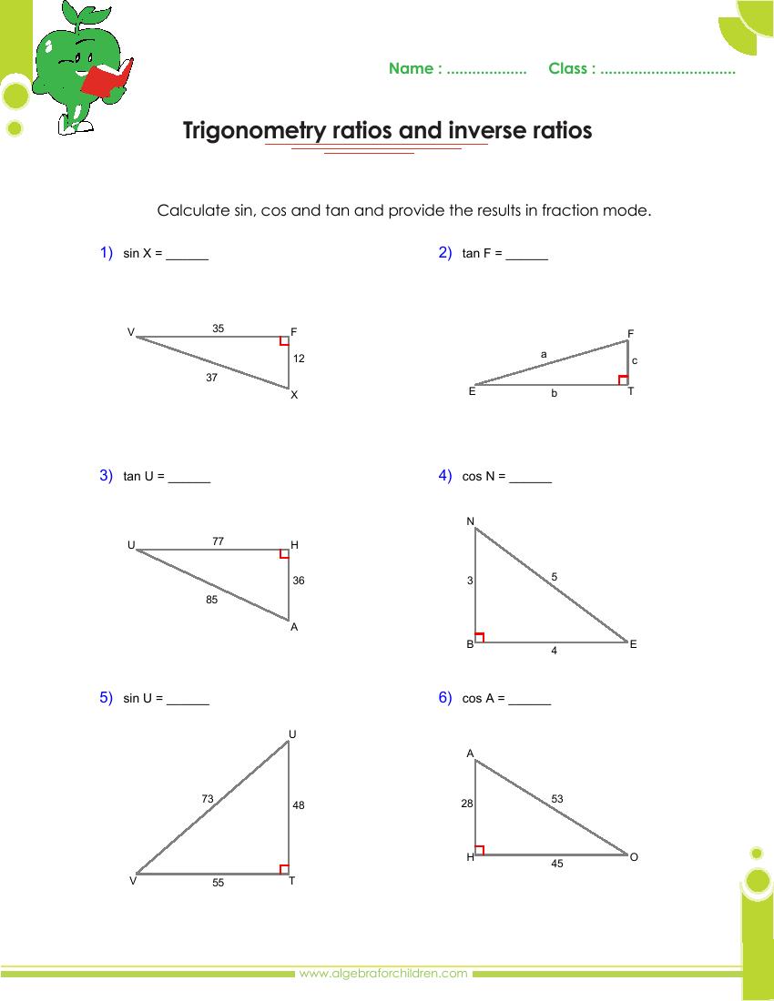 27 Geometry Trigonometric Ratios Worksheet - Worksheet ...