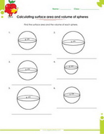 Surface Area & Volume of Solid figures worksheets